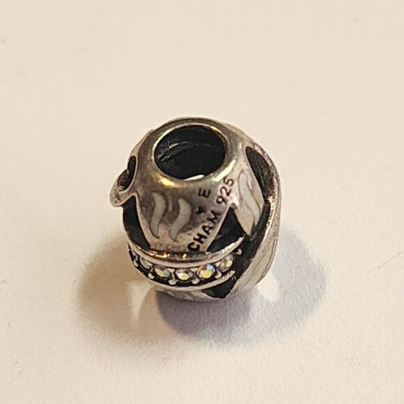 Chamilia 925 Sterling Silver AB Crystal Enamel Infinity 2012 Collectors Charm - Picture 1 of 5
